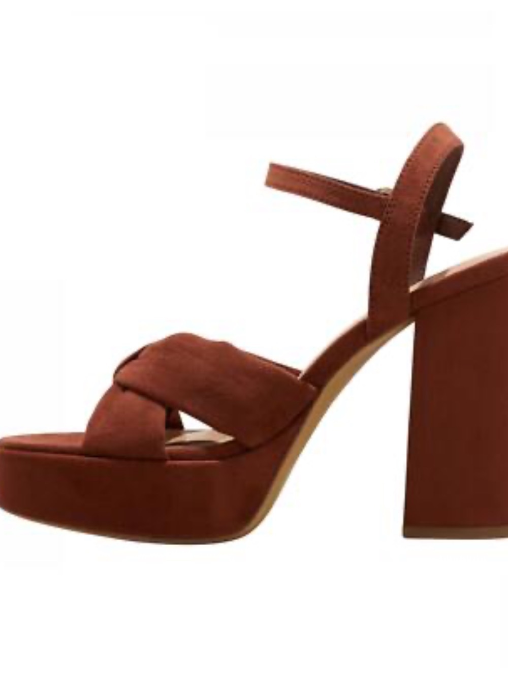 Brown Knotted Platform Block Heel Sandal - Women size 11 - Picture 15 of 15